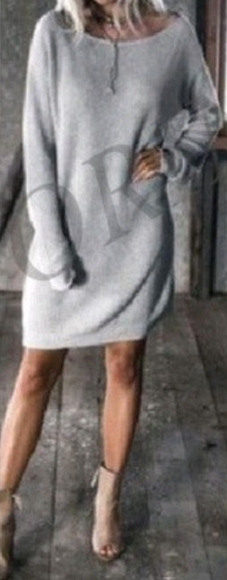 Long Sleeve Loose Fit Sweater Dress - Picture 2 of 2